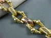 ANTIQUE WIDE 14KT YELLOW & ROSE GOLD OPEN DIAMOND CUT LINK BRACELET CUTE! #22602