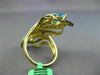 ESTATE LARGE 6.07CT DIAMOND & AAA MULTI GEM 18KT YELLOW GOLD 3D DOUBLE LEAF RING