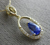 ESTATE .52CT DIAMOND & AAA TANZANITE 14KT YELLOW GOLD CLASSIC TEAR DROP PENDANT