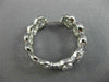 ESTATE LARGE 2.18CT DIAMOND 18KT WHITE GOLD 3D HALO OVAL HUGGIE HANGING EARRINGS