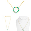 .88CT DIAMOND & AAA EMERALD 14KT YELLOW GOLD CIRCLE OF LIFE ADJUSTABLE NECKLACE