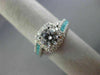 ESTATE 1.34CT DIAMOND & AAA PARAIBA 14K WHITE GOLD INFINITY HALO ENGAGEMENT RING