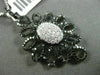 ESTATE LARGE 1.33CT DIAMOND 14KT WHITE GOLD ELONGATED FLOWER FLOATING PENDANT