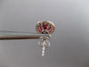 LARGE 3.92CT DIAMOND & AAA RUBY 18KT WHITE GOLD OVAL & ROUND HALO STUD EARRINGS