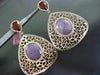 ESTATE EXTRA LARGE 2.23CT DIAMOND & MULTI GEM 14KT WHITE & ROSE GOLD EARRINGS