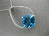 ESTATE X LARGE 8.41CT DIAMOND & AAA BLUE TOPAZ 14KT WHITE GOLD FLOATING PENDANT