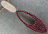 EXTRA LARGE 4.02CT DIAMOND & AAA RUBY 18KT ROSE GOLD OVAL ELONGATED FUN PENDANT
