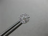 ESTATE .64CT DIAMOND 18K WHITE GOLD 3D SOLITAIRE HALO CLUSTER STUD EARRINGS F/G