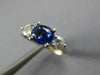 1.44CT DIAMOND & AAA SAPPHIRE 14K WHITE GOLD OVAL 3 STONE ENGAGEMENT RING #26977