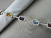 ESTATE 18KT 6.81CT MULTI COLOR EMERALD CUT SAPPHIRE & DIAMONDS GOLD BRACELET