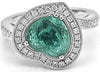 4.56CT DIAMOND & AAA PARAIBA TOURMALINE 18KT WHITE GOLD 3D HALO ENGAGEMENT RING