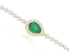 2.20CT DIAMOND & AAA EMERALD 14KT YELLOW GOLD PEAR SHAPE & ROUND TENNIS BRACELET
