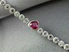 ESTATE 1.91CT DIAMOND & AAA RUBY 18KT WHITE GOLD FILIGREE HEART TENNIS BRACELET