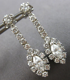 LARGE 2.04CT DIAMOND 14KT WHITE GOLD 3D ROUND & MARQUISE FLORAL EARRINGS #28135
