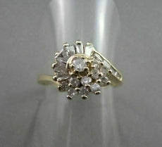 ESTATE .40CT MULTI CUT DIAMOND 14KT YELLOW GOLD FLOWER CLUSTER COCKTAIL RING