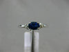 ESTATE .71CT DIAMOND & AAA OVAL SAPPHIRE 14KT WHITE GOLD FRIENDSHIP PROMISE RING