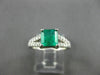 ESTATE 1.33CT DIAMOND & AAA EMERALD 14K WHITE GOLD LUCIDA ENGAGEMENT RING #22247