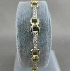 ESTATE 1.60CTW DIAMOND 14K WHITE YELLOW GOLD LOVE BRACELET F VVS 7.0" 6MM #19823