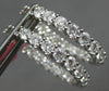 LARGE 2.89CT DIAMOND 18K WHITE GOLD LUCIDA INSIDE OUT OVAL HOOP HANGING EARRINGS