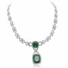 LARGE 24.9CT DIAMOND & CUSHION AAA EMERALD 18K 2TONE GOLD LARIAT TENNIS NECKLACE
