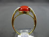 ESTATE .07CT DIAMOND & AAA CORAL 14KT YELLOW GOLD 3D FILIGREE MILGRAIN FUN RING