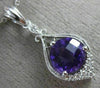ESTATE 2.02CT DIAMOND & AAA AMETHYST 14KT WHITE GOLD FILIGREE MILGRAIN PENDANT