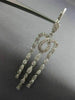 ESTATE LARGE 1.13CT DIAMOND 18KT WHITE GOLD MILGRAIN LEVERBACK HANGING EARRINGS
