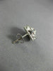 ESTATE LARGE .60CT DIAMOND 14K WHITE GOLD ROUND SOLITAIRE HALO FILIGREE EARRINGS