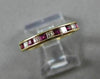 ESTATE .55CT DIAMOND & AAA RUBY 14KT YELLOW GOLD WEDDING BAND RING 3mm #19671