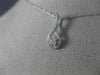 ESTATE .18CT DIAMOND 14KT WHITE GOLD 3D SOLITAIRE TEAR DROP CLASSIC LOVE PENDANT