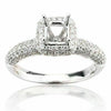 ESTATE .75CT DIAMOND 18KT WHITE GOLD SQUARE HALO SEMI ETERNITY ANNIVERSARY RING