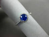 ESTATE .92CT DIAMOND & AAA SAPPHIRE 14K WHITE GOLD 3D ROUND HALO ENGAGEMENT RING