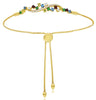 1.08CT DIAMOND & AAA MULTI GEM 14KT YELLOW GOLD DOUBLE WAVE ADJUSTABLE BRACELET