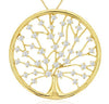 ESTATE .48CT DIAMOND 14KT YELLOW GOLD CIRCULAR TREE OF LIFE FUN FLOATING PENDANT