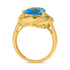 EXTRA LARGE 4.19CT MULTI GEM 14K YELLOW GOLD 3D TRILLION & ROUND ETOILE FUN RING