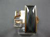 .07CT DIAMOND & AAA GREY QUARTZ 14KT ROSE GOLD 3D SQUARE RECTANGULAR FUN RING
