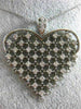 ESTATE LARGE 1.10CT DIAMOND 14K WHITE GOLD HANDCRAFTED ETOILE HEART LOVE PENDANT