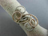 ESTATE LARGE .85CT DIAMOND 18K WHITE & ROSE GOLD DOUBLE ROW MULTI SWIRL FUN RING