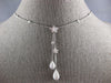 1.03CT DIAMOND 18KT WHITE GOLD DOUBLE TEAR DROP BY THE YARD LARIAT LOVE NECKLACE