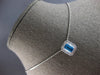 1.34CT DIAMOND & AAA BLUE TOPAZ 14KT WHITE GOLD 3D EMERALD CUT & ROUND PENDANT