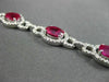 ANTIQUE WIDE 10.25CT DIAMOND & AAA OVAL RUBY 18KT WHITE GOLD 3D BRACELET