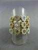 ESTATE LARGE 2.98CT DIAMOND 18KT TRI COLOR GOLD 3D OPEN CIRCLE FLEXIBLE FUN RING