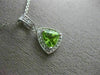 ESTATE .90CT DIAMOND & AAA PERIDOT 14K WHITE GOLD TRILLION HALO FLOATING PENDANT