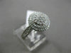 ESTATE WIDE .62CT DIAMOND 14KT WHITE GOLD 3D CLUSTER DOUBLE HALO FRIENDSHIP RING