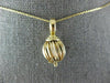 ESTATE 14KT YELLOW GOLD 3D CLASSIC HANDCRAFTED BALL FLOATING PENDANT #25054