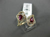 ESTATE .87CT DIAMOND & AAA RUBY 14K ROSE GOLD PEAR SHAPE FLOWER CRISS CROSS RING
