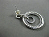 ESTATE LARGE 1.0CT DIAMOND 14KT WHITE GOLD CIRCLE OF LIFE ETOILE HOOP EARRINGS