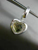 ESTATE LARGE 2.05CT DIAMOND & AMETHYST 14K WHITE GOLD 3D I LOVE U HEART EARRINGS