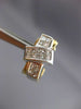 ESTATE 1.16CT DIAMOND 14K TWO TONE GOLD CLASSIC PRINCESS CLIP ON EARRINGS #18198