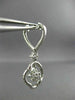 ESTATE 1.23CT DIAMOND 14K WHITE GOLD 3D FLOWER LEVERBACK HUGGIE HANGING EARRINGS